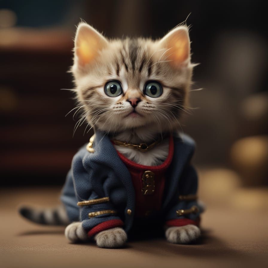Dapper Cat Conductor: The World's Smallest Feline