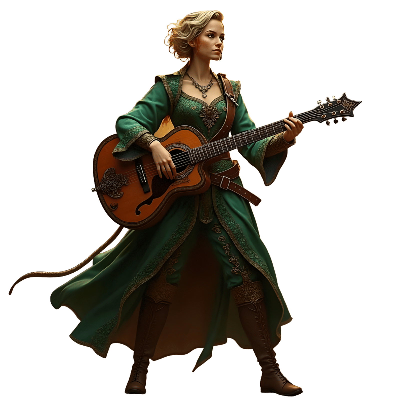Half Elf Bard in Action: Fantasy Concept Art