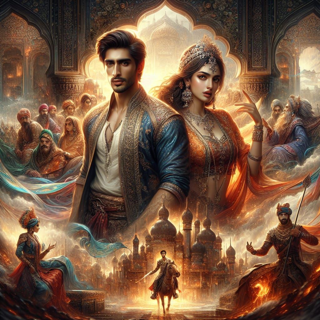Fantasy Game Splash Screen with South Asian Actors
