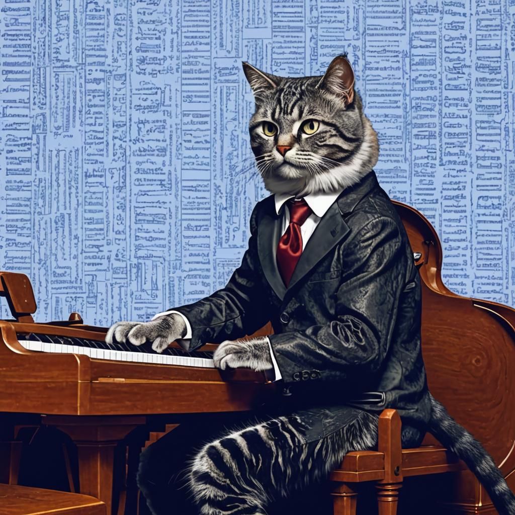 cats dancing on the keys of a steinway and sons grand piano ...