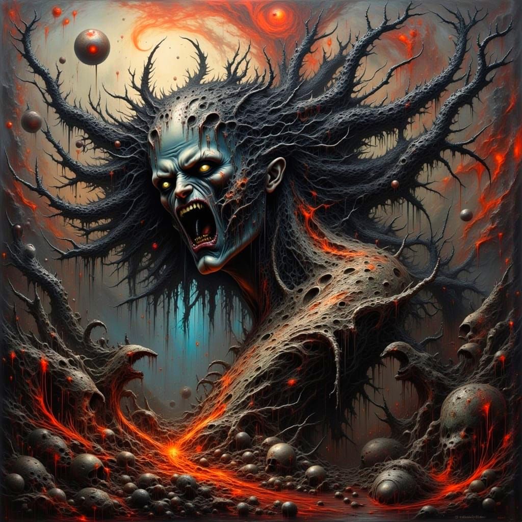 Surreal Dreamscape of Metallic Horror