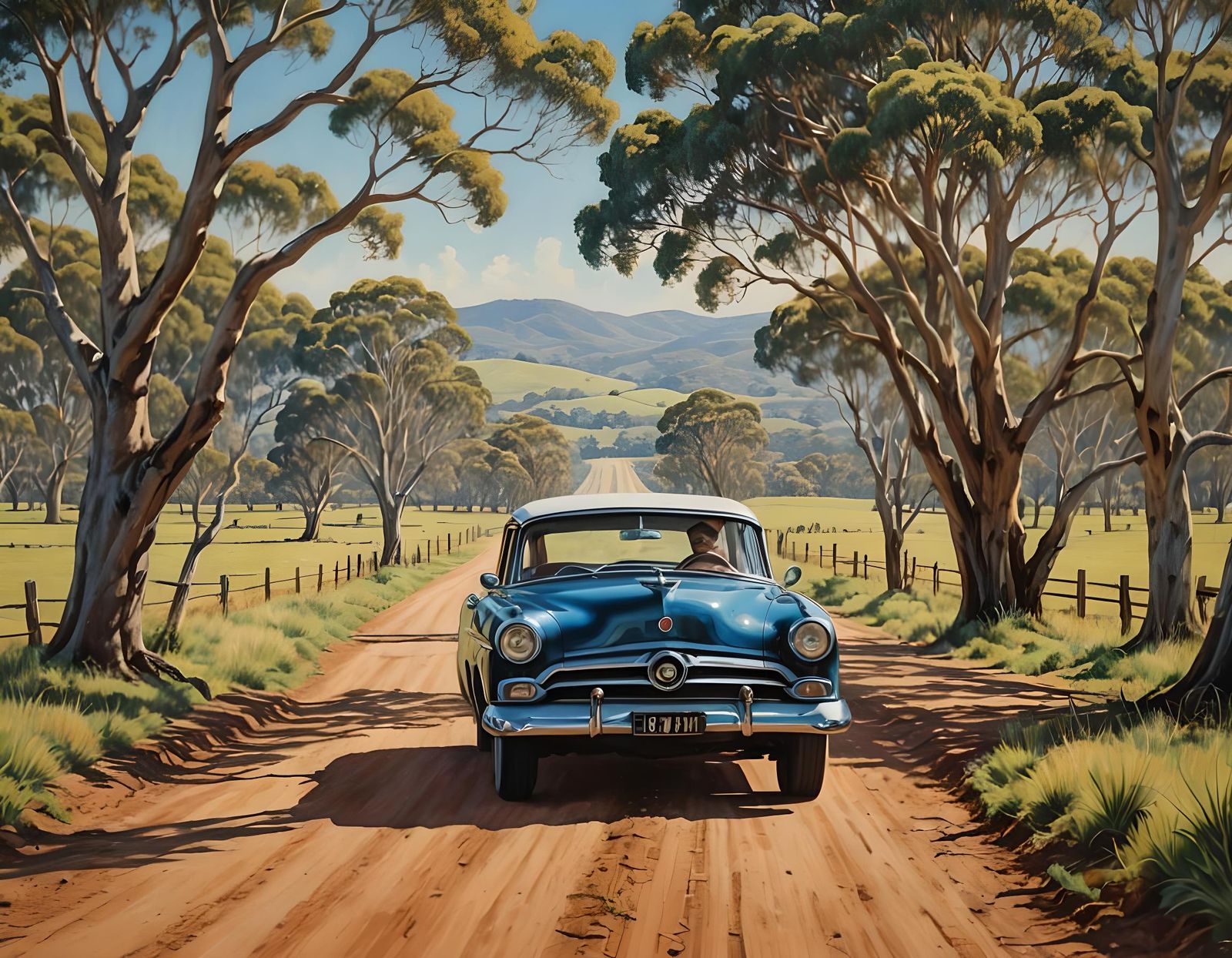 Classic Car Road Trip Through Australian Countryside