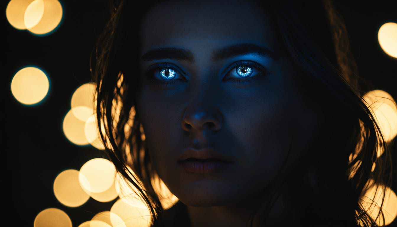 Mystical Night Scene: Aratron's Celestial Encounter