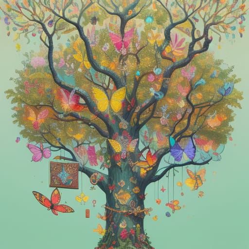 Whimsical Tree of Interests in Vibrant Park