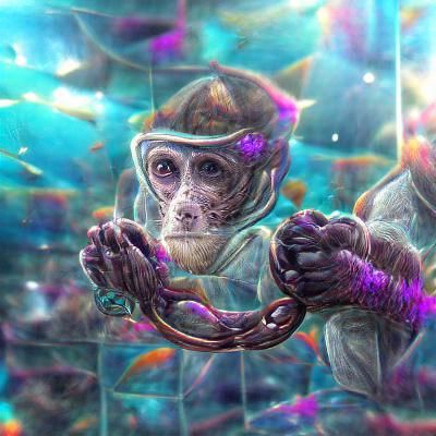 Astral Monkey Handcuff Fish Farm Illustration