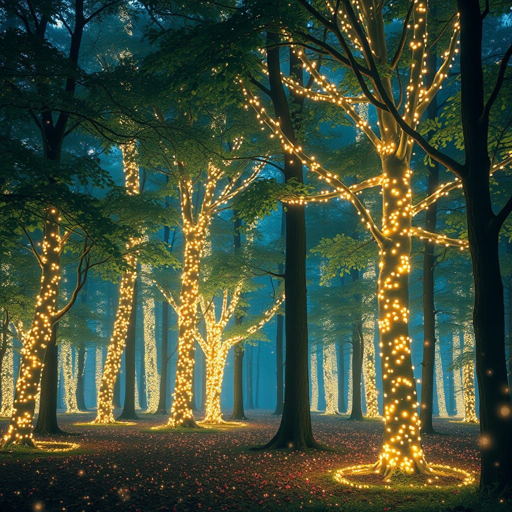 Enchanted Forest of Shimmering Trees