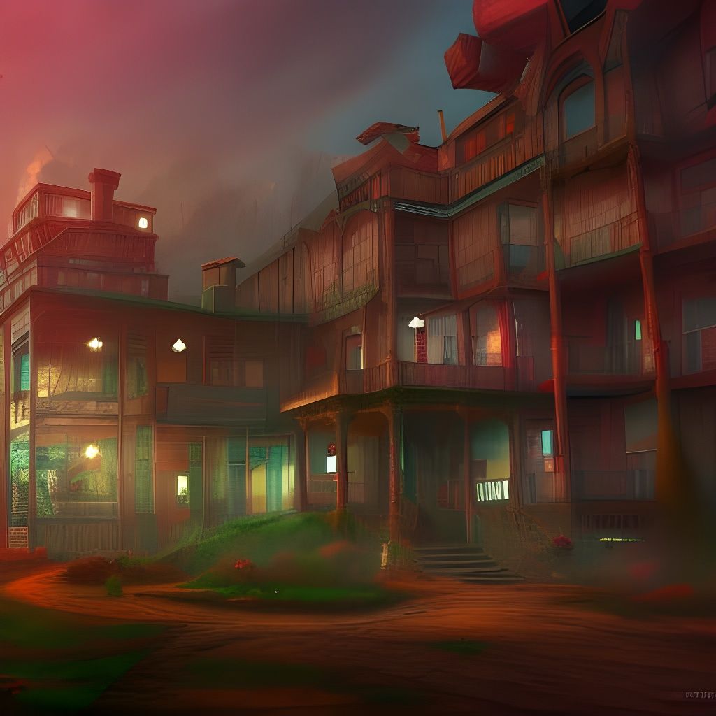 Fantastical Heartbreak Hotel: Detailed Matte Painting