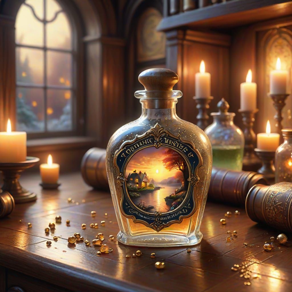 Magical Apothecary Bottle Spill in Tudor Room