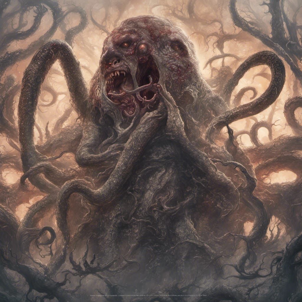 Tentacle Horror Art in Dark Fantasy Style