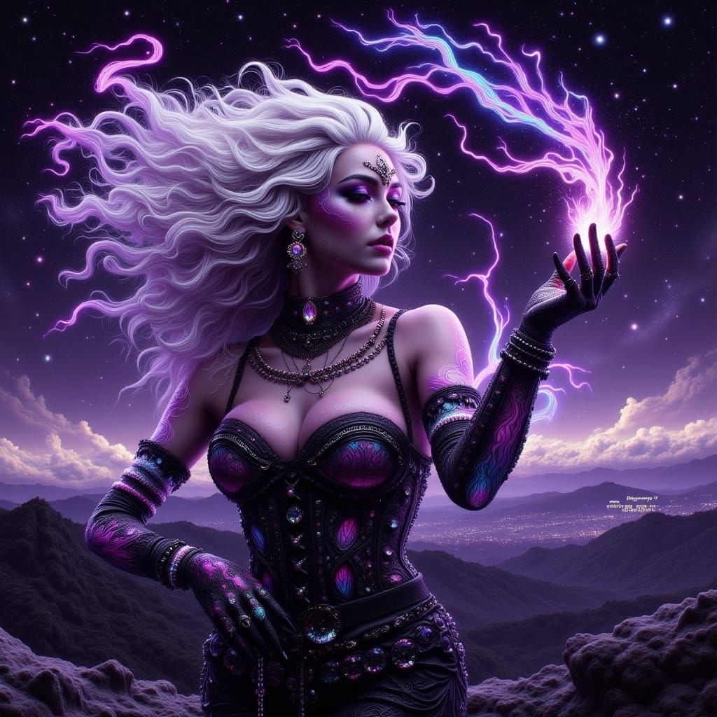 Enchantress of the Supernatural Arts in a Vibrant Occult Roc...