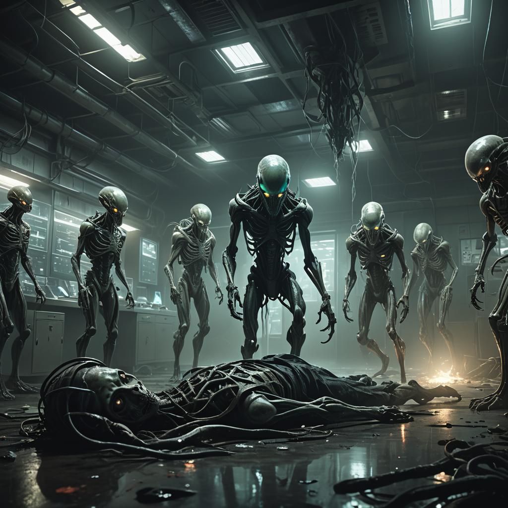 Eerie Body Horror: Aliens in Abandoned Lab