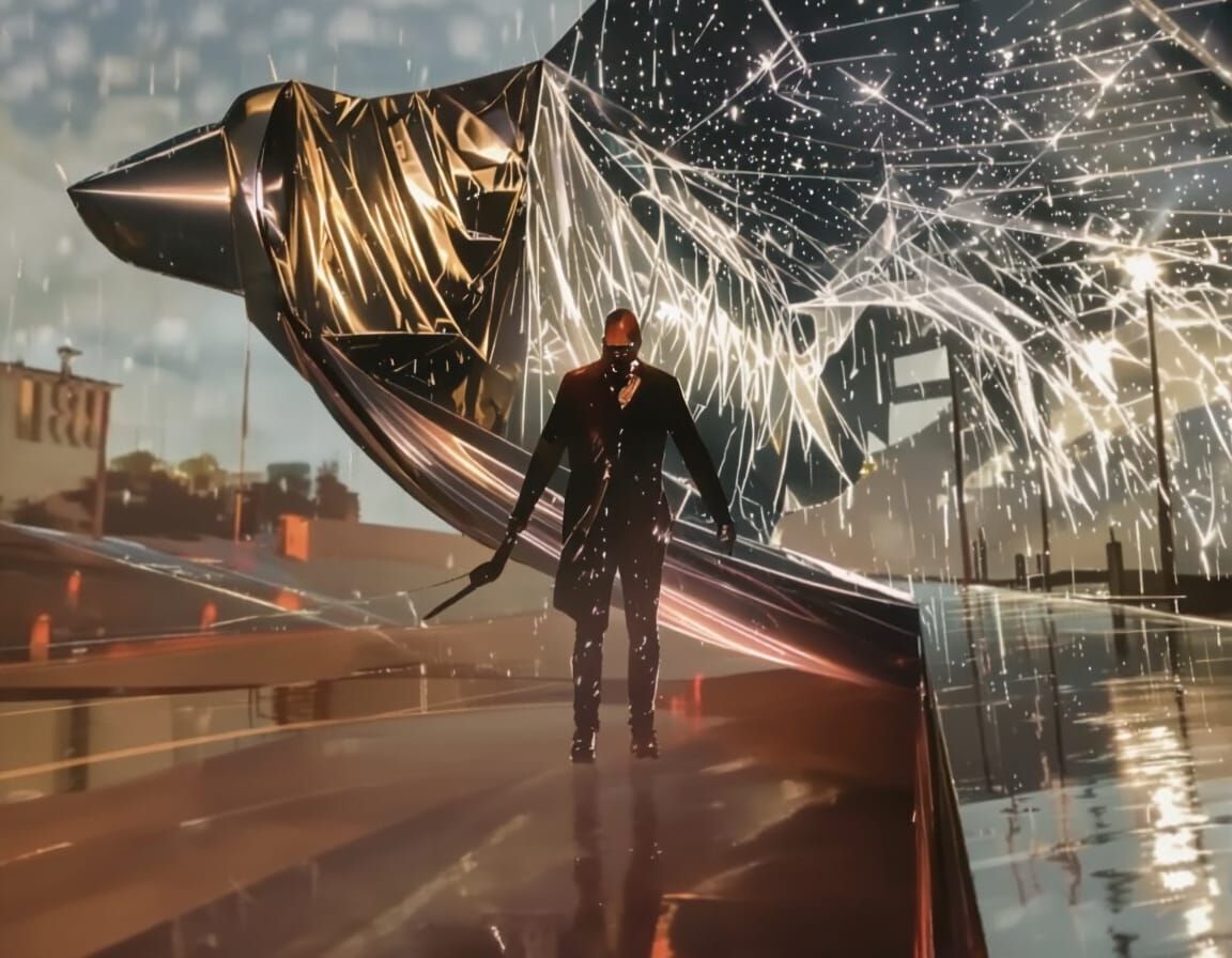 Dramatic Rain Scene with Moody Lighting