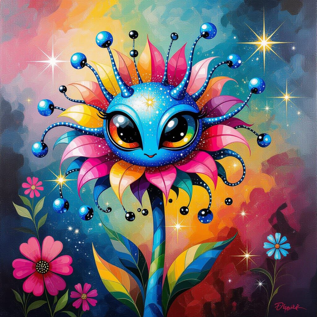 Multicolor Alien Plant Dreamscape