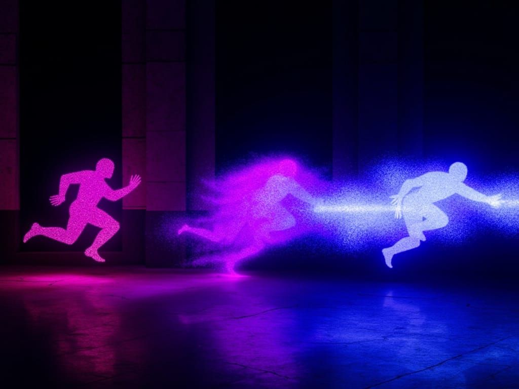 Dynamic Neon Figures in Motion