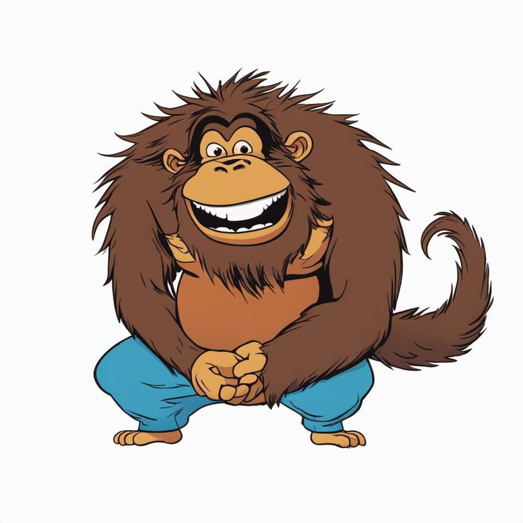 Whimsical Cranky Kong Cartoon in Colorful Style