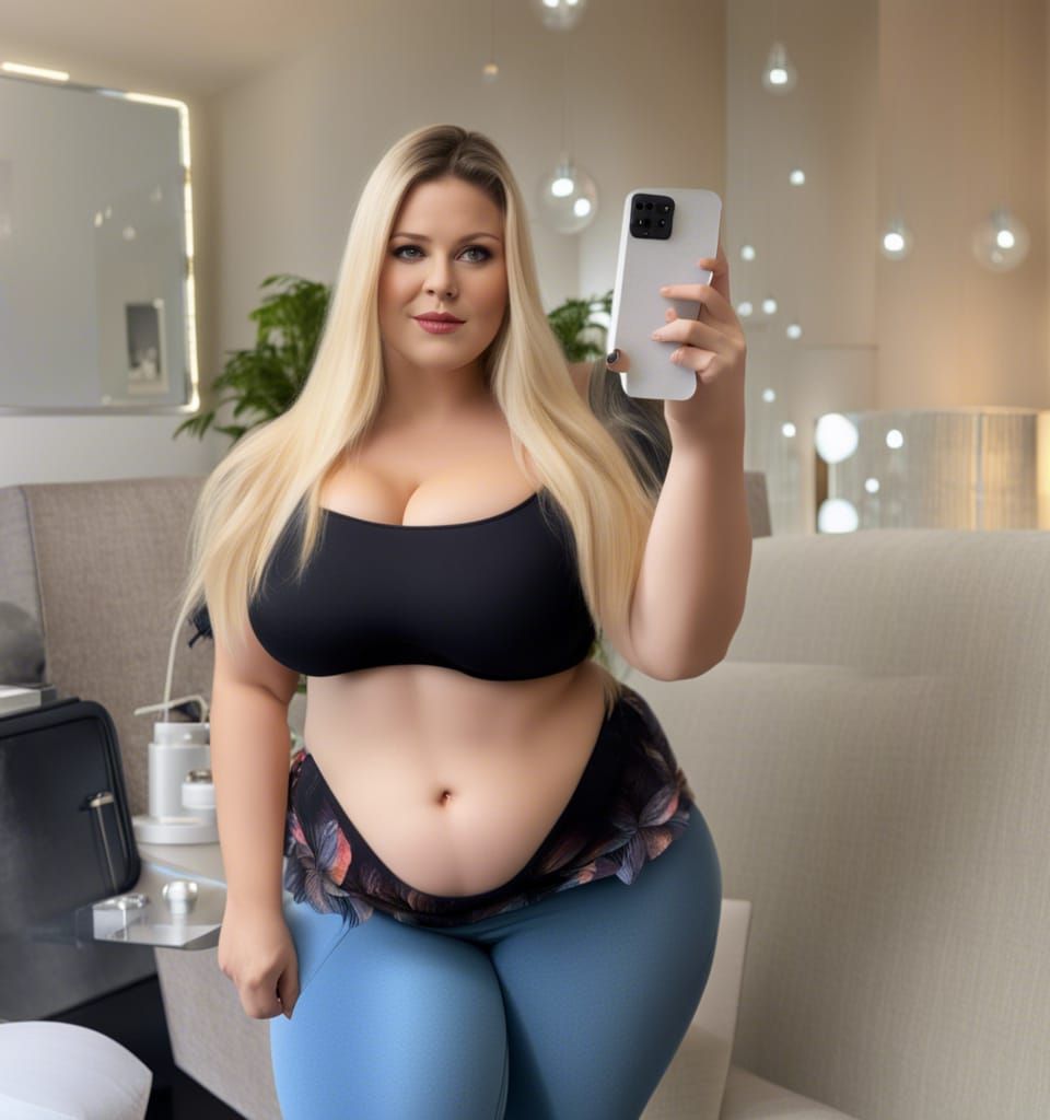 Plus Size Woman in Short Skirt