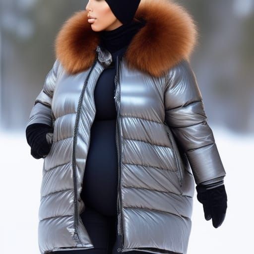Kim K Inspired Portrait with Puffer Jacket
