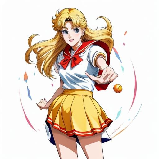 Minako Aino Bouncing: Sailor Moon Anime Style