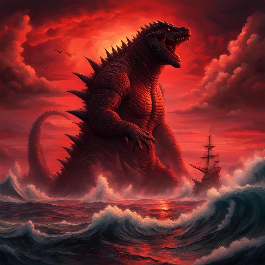 Godzilla, Red Sky, Tempest