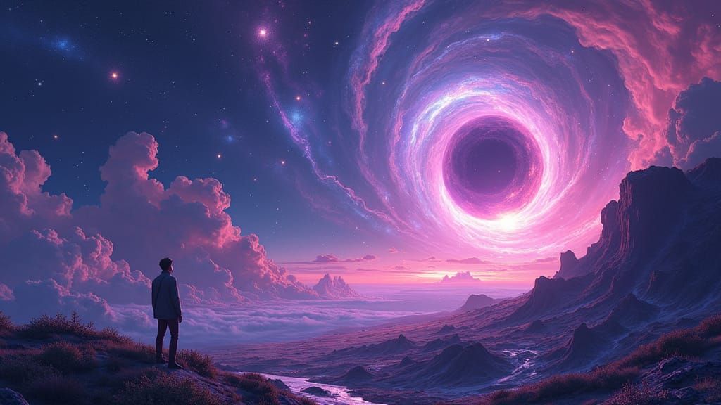 Cosmic Blackhole Landscape in Vibrant Colors