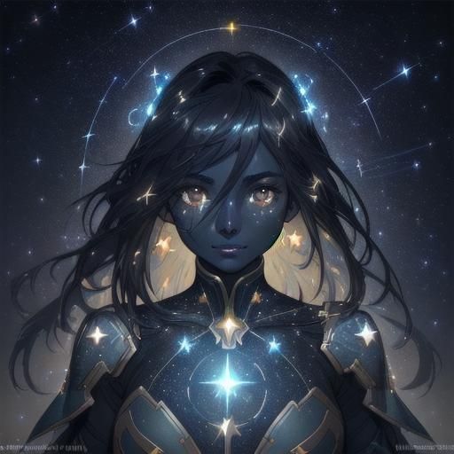 Astral Genasi Portrait in Hyperdetailed Style