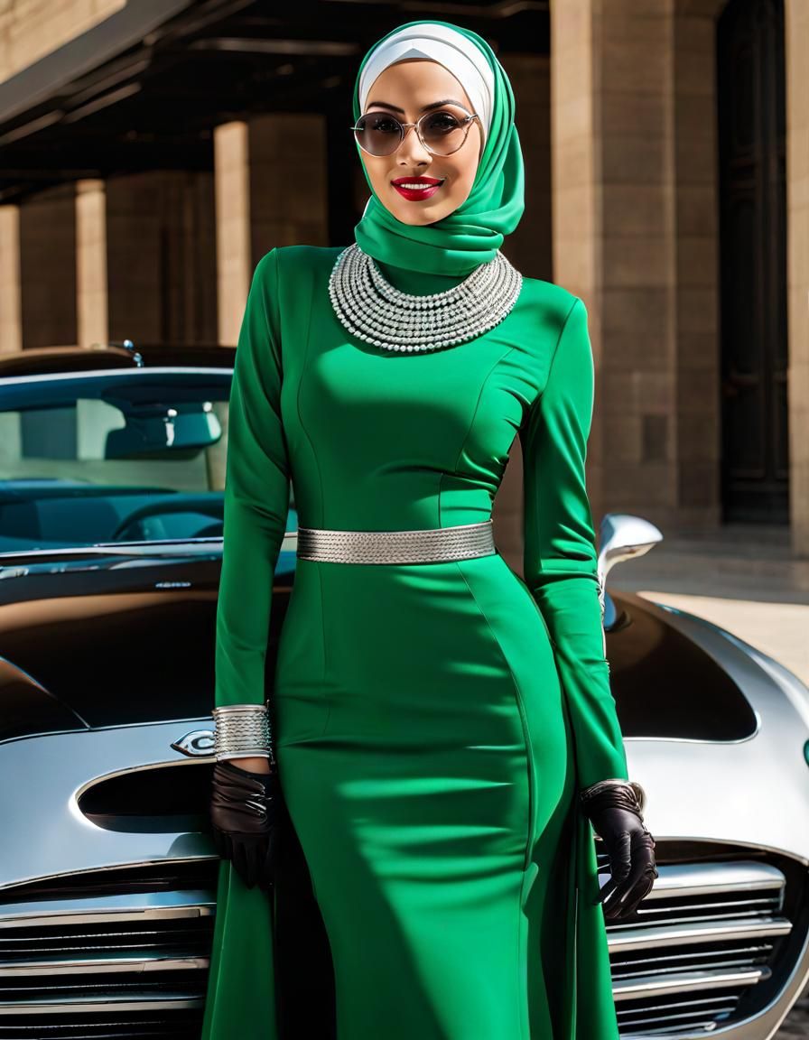 Art Deco Egyptian Woman in Hijab Fashion Shot