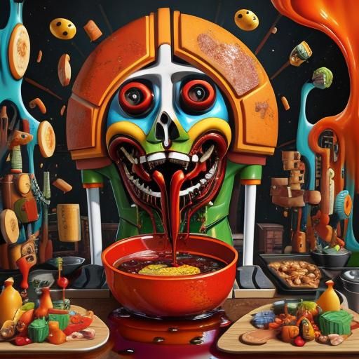 Surreal Cubist Dreamscape: Anthropomorphic Decaying Organs