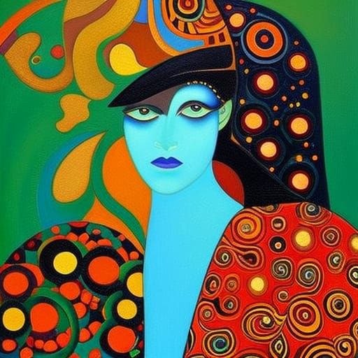 Carnival in Gustav Klimt Expressionist Style