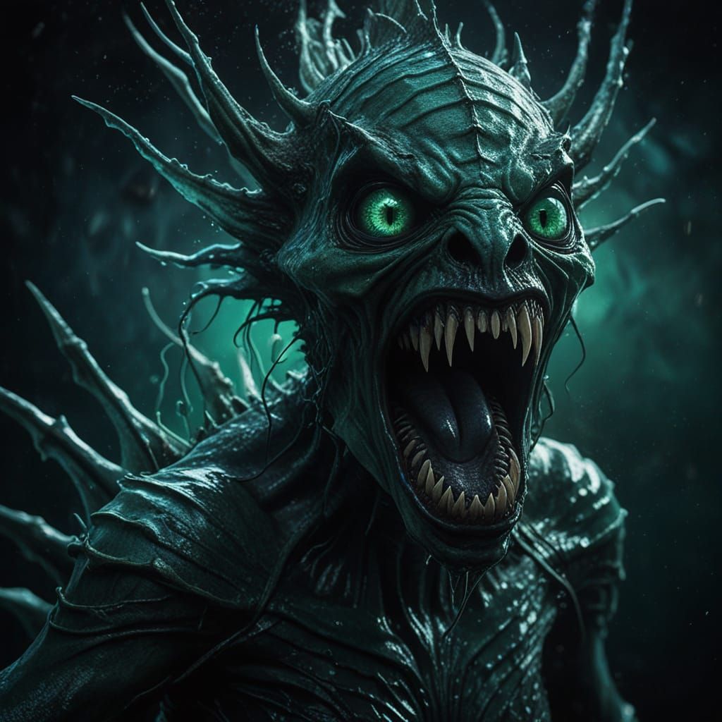 Terrifying Siren Creature in Dark Fantasy Photography