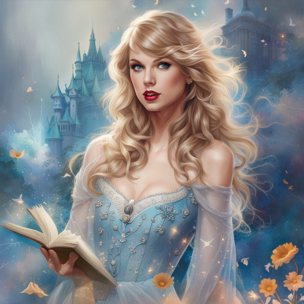 Taylor Swift as Cinderella in Whimsical Portrait