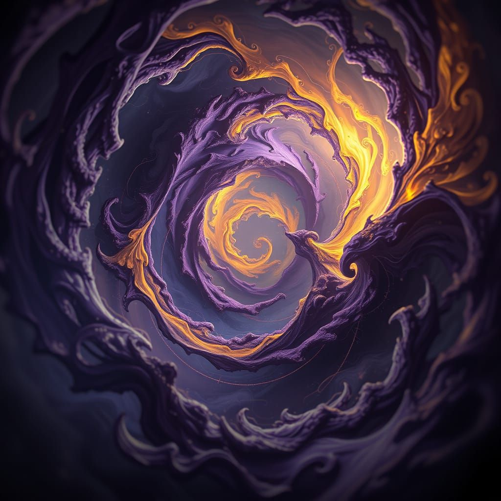 Ethereal Dark Fantasy Vortex in Cyberpunk Aesthetic