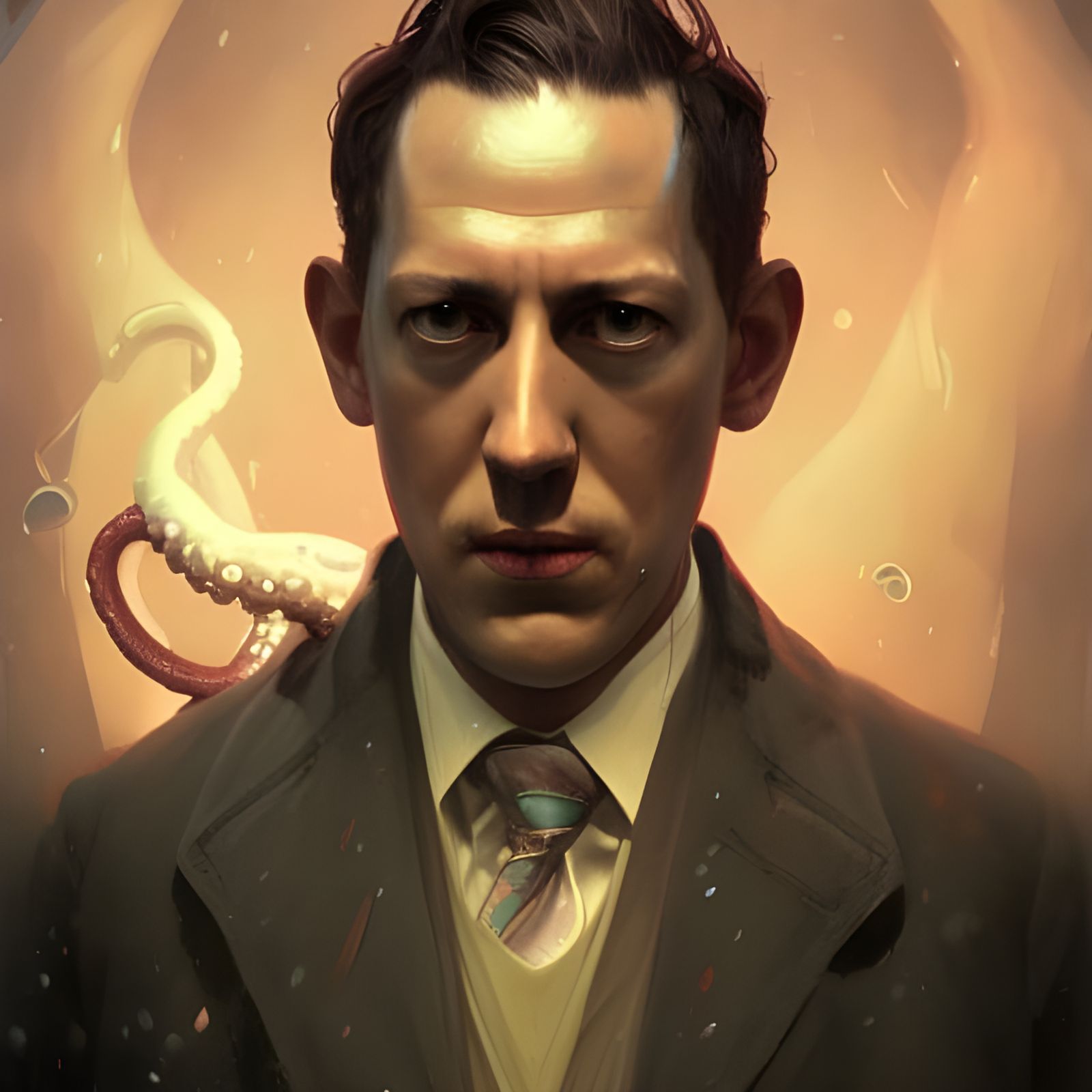 Lovecraftian Horror Portrait in Hyperdetailed Style