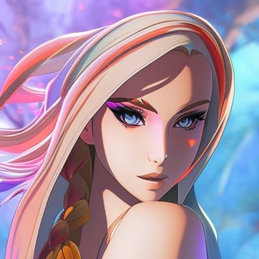 Hyperrealistic Portrait of Rosa in Splash Art Style