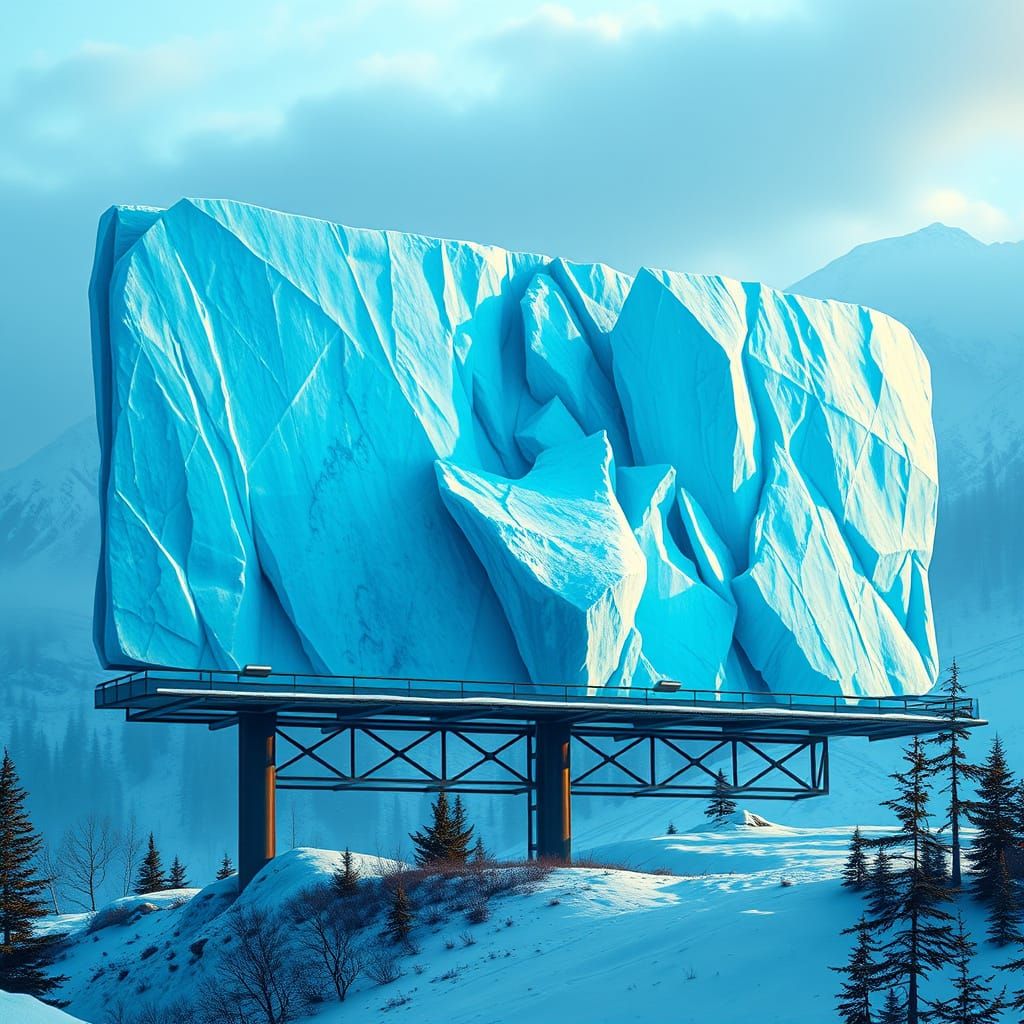 Ethereal Billboard Oasis in Alaskan Wilderness