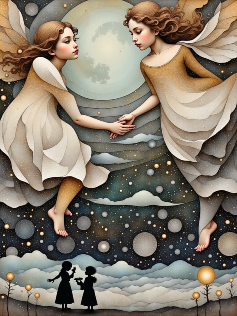 Cosmic Cherubs Dance in Silvery Splendor