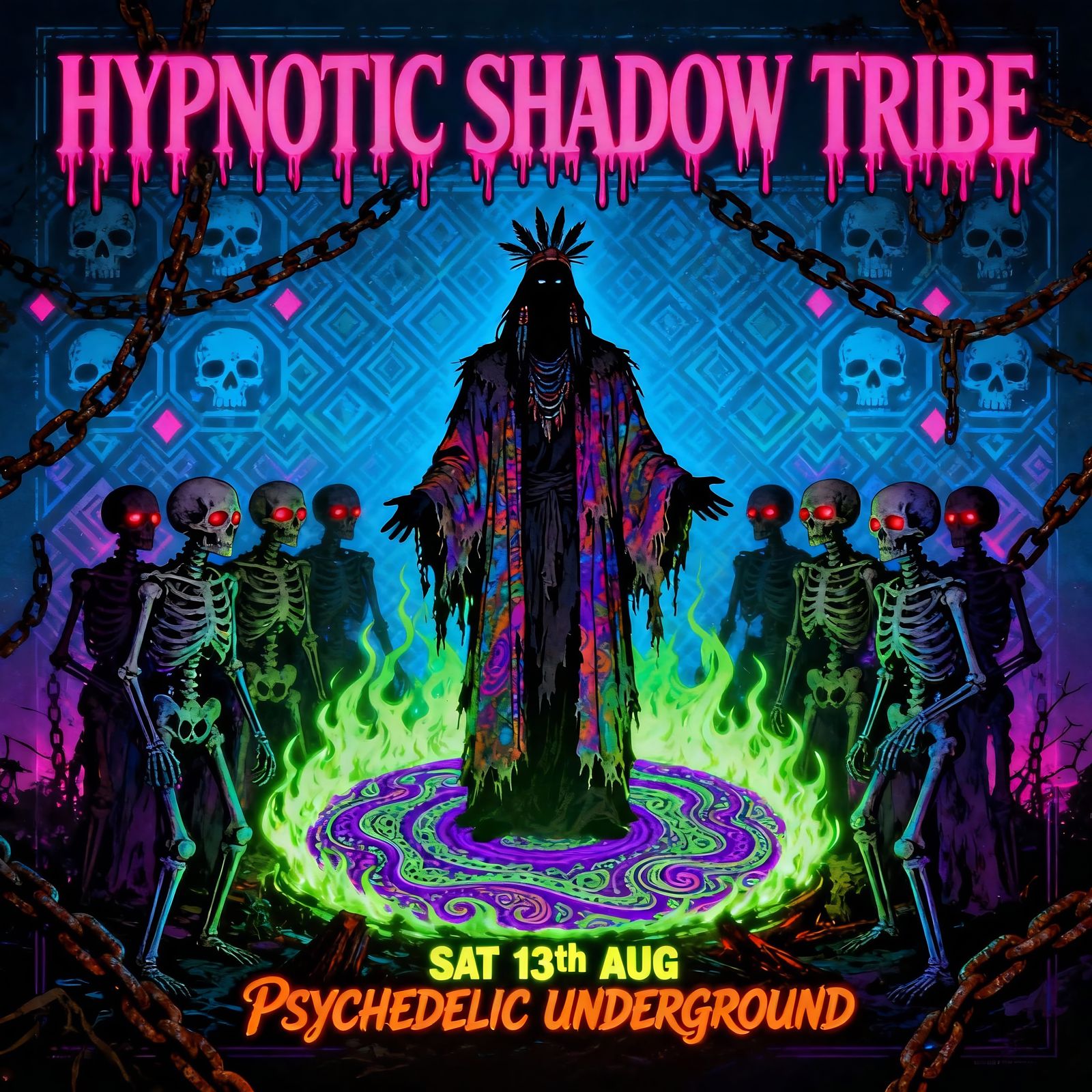 Psychedelic Black Light Rock Poster Art