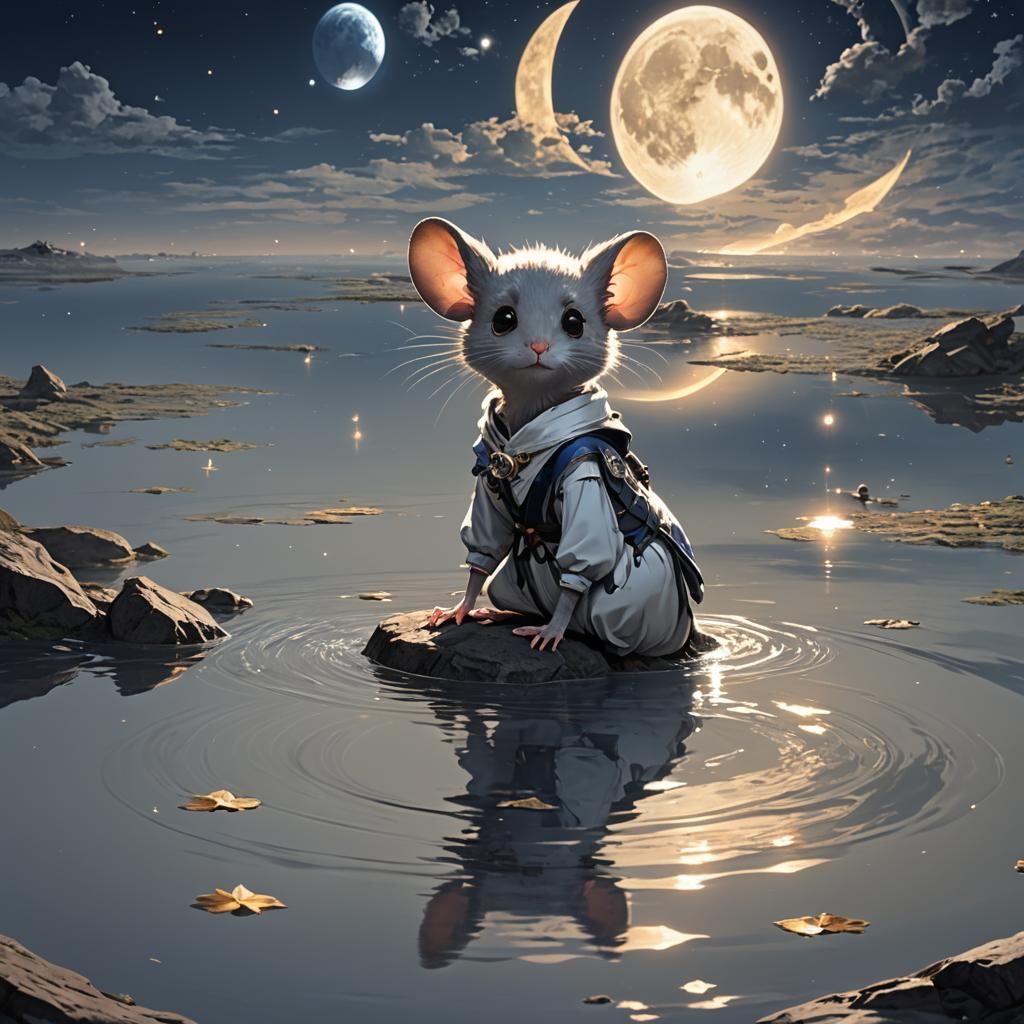 Magical Mouse on the Moon: 3D Anime Art