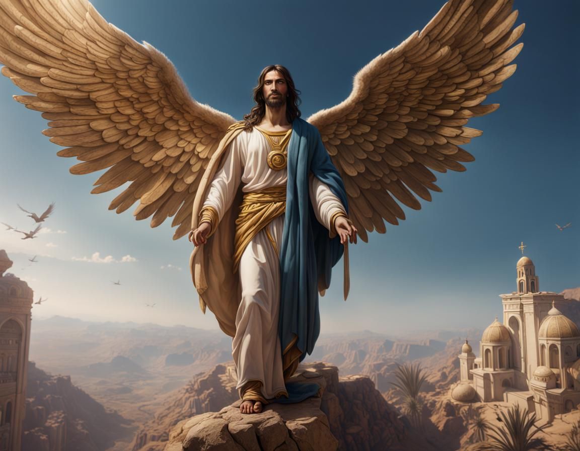 Jesus as Archangel in Ancient Persia: Digital Art