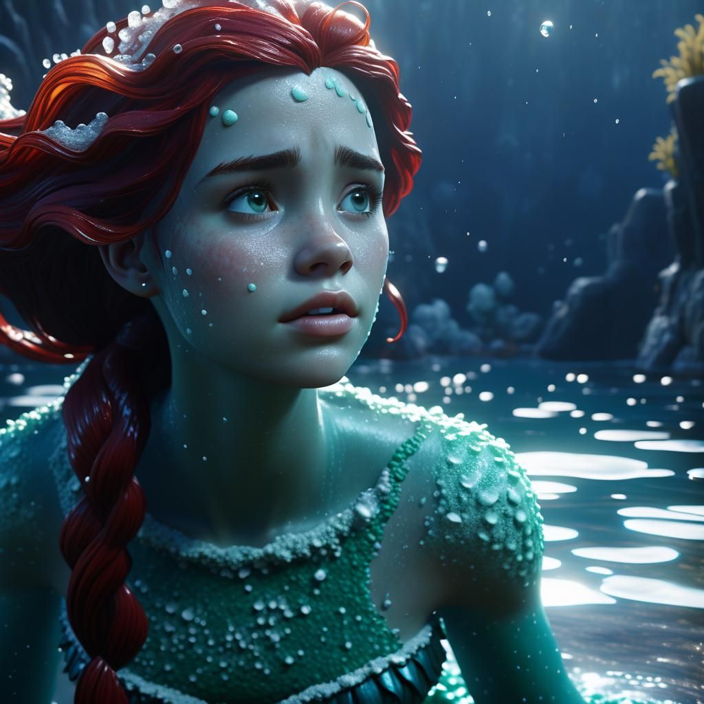 Little Mermaid's Heartbreak: Sea Foam Transformation