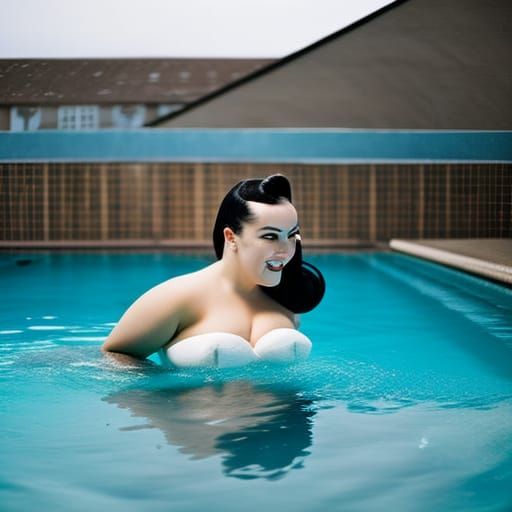 Bettie Page with Octopus Hair, Vintage Photography