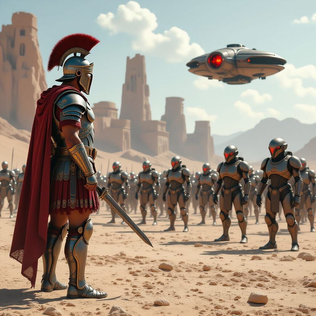 The Roman Legion faces an Army of Robot Androids ...