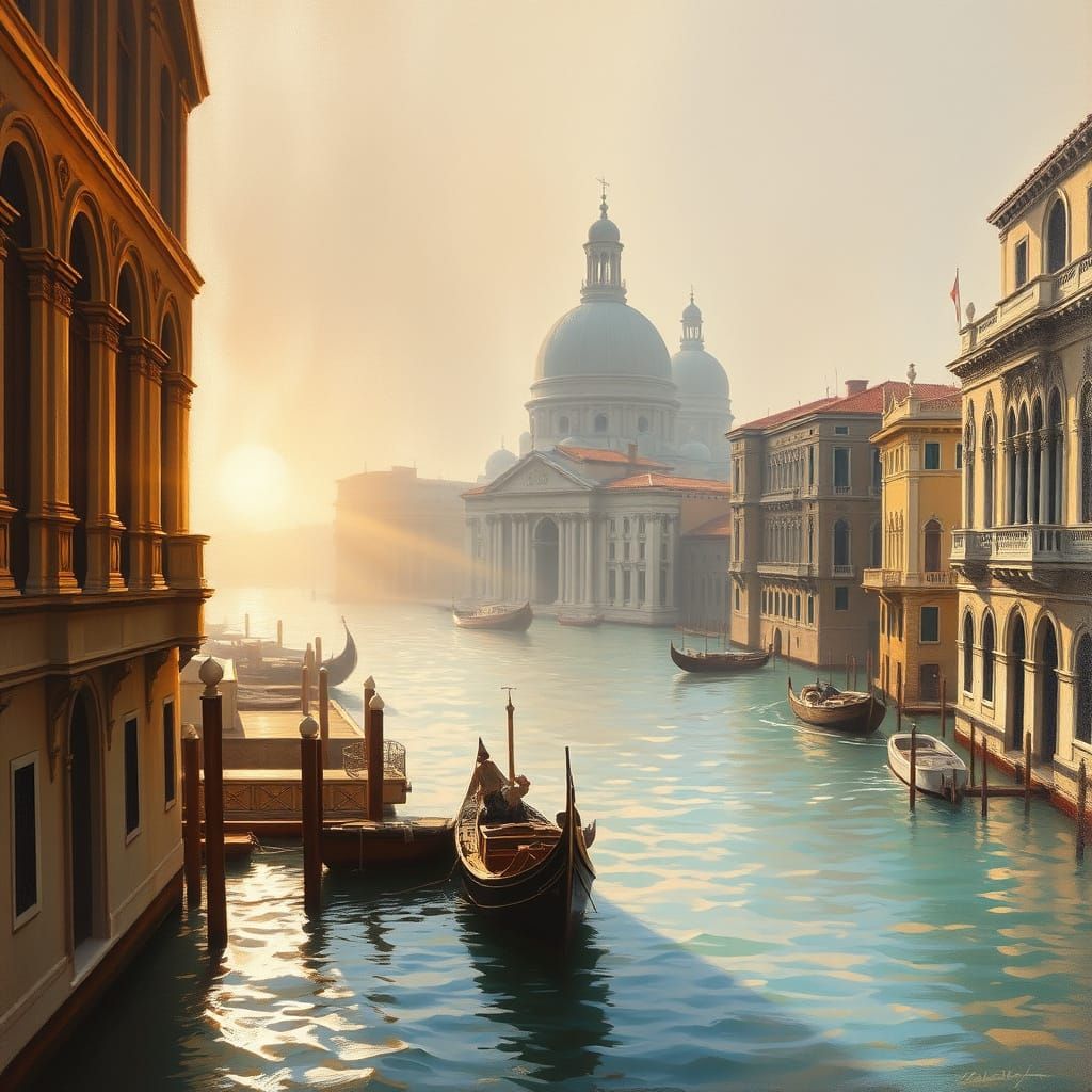Dreamlike Venice in Golden Light