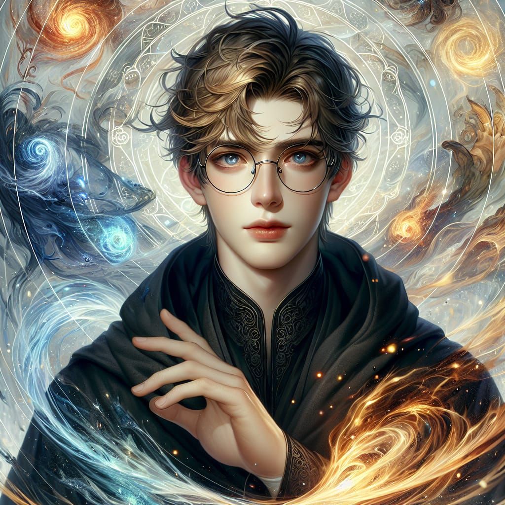 Ethereal Mage Mastering the Elements in Victorian Fantasy St...