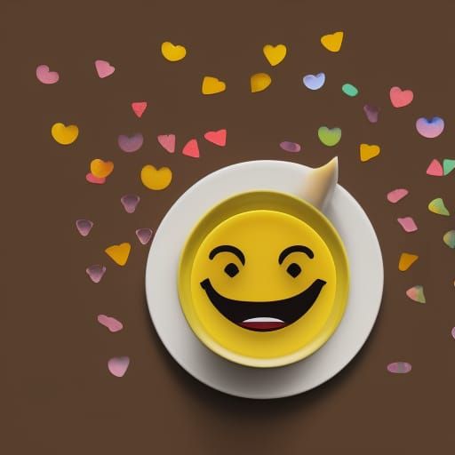 Emoji Cafe at Night in Pop Art Style