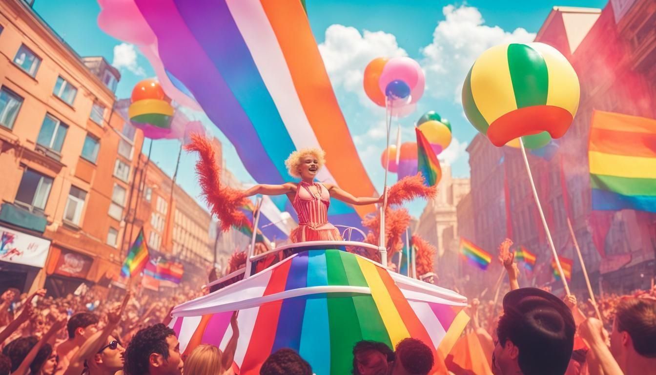 Colorful Gay Pride Parade Carnival Float