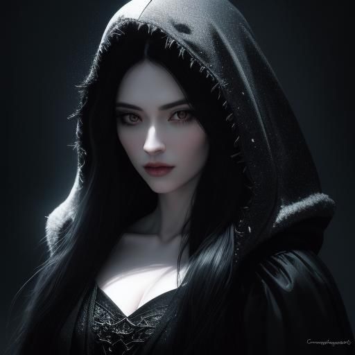 Woman Sawing Shadow Hood in Chiaroscuro Lighting