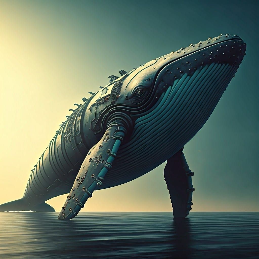 Futuristic Perucetus Colossus in 8-bit Style