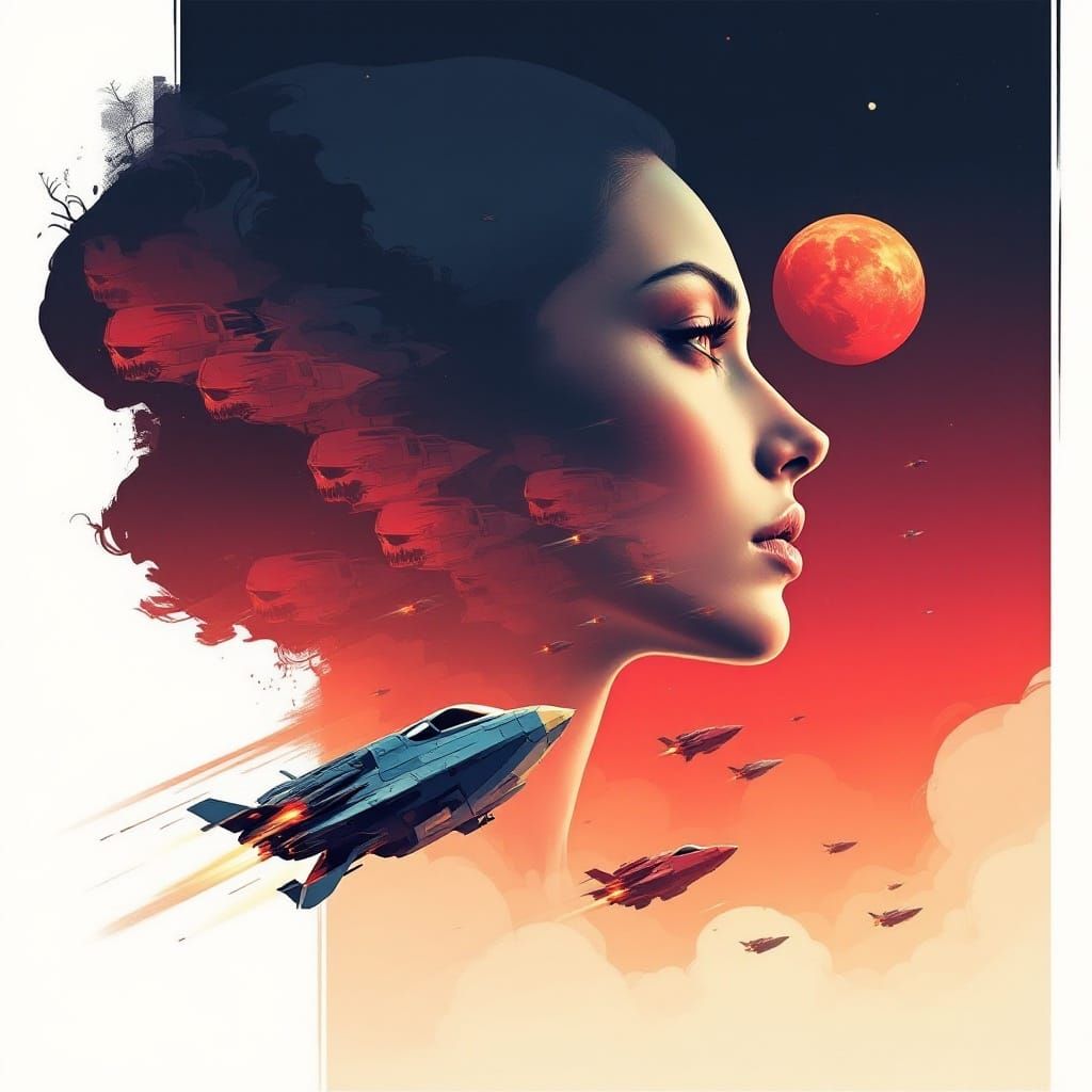 Cosmic Odyssey: Space Ship Battles a Distant Planet