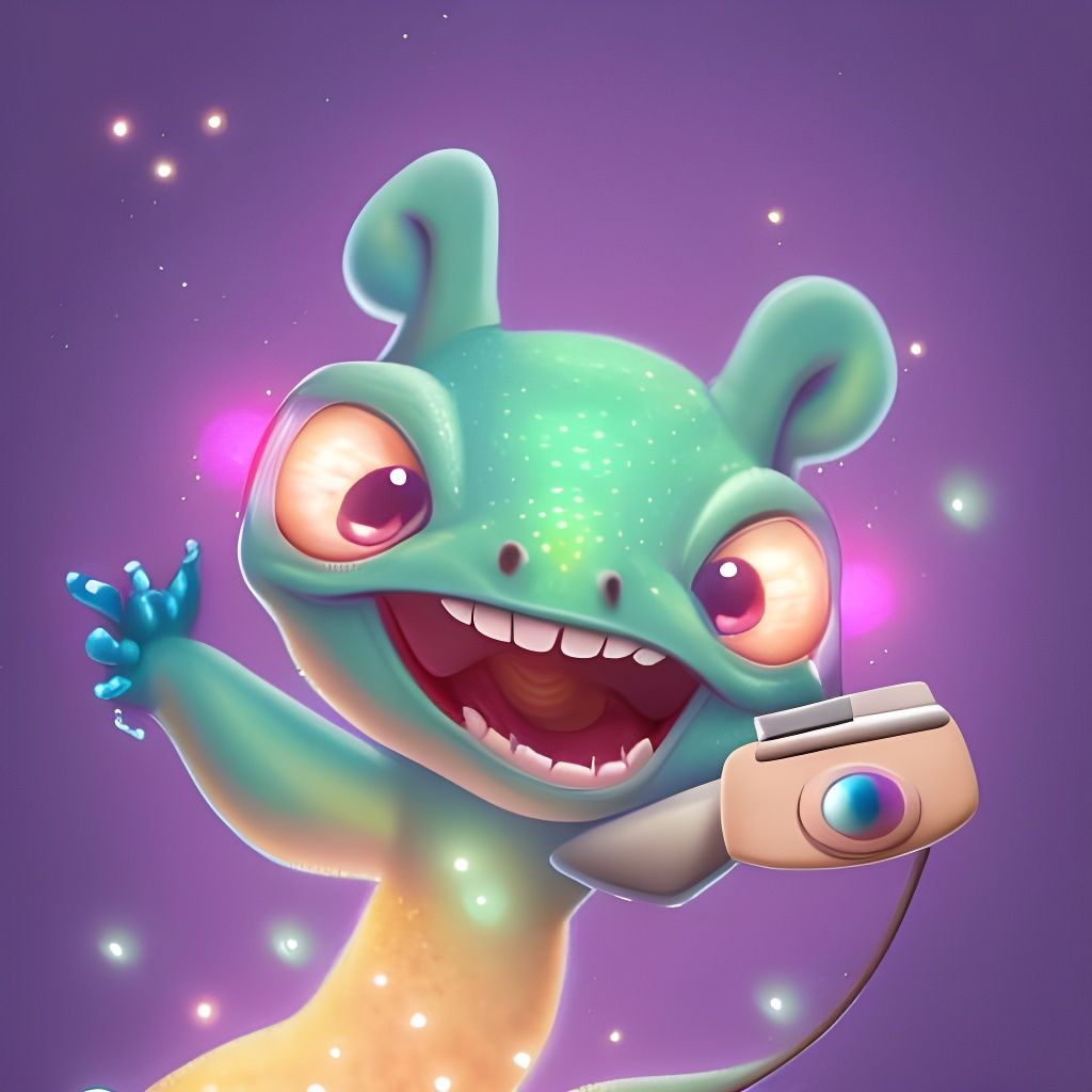 Pixar Style Baby Dinosaur Talking on Phone