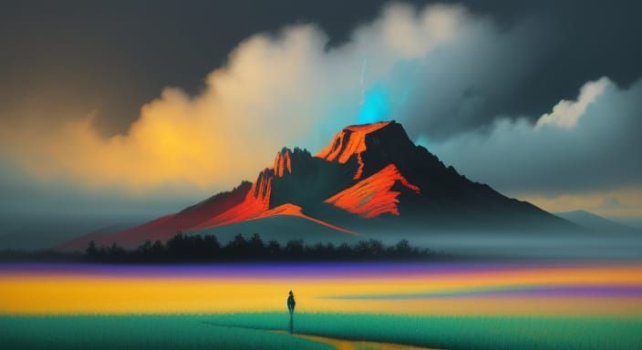 Dreamlike Landscape with Vibrant Colors